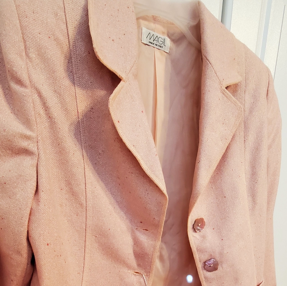 NWT-MAGIL BUTTON'S UP YOUTH GIRLS PEACHY PINK BLAZER JACKET- ITALY10- - Picture 12 of 15